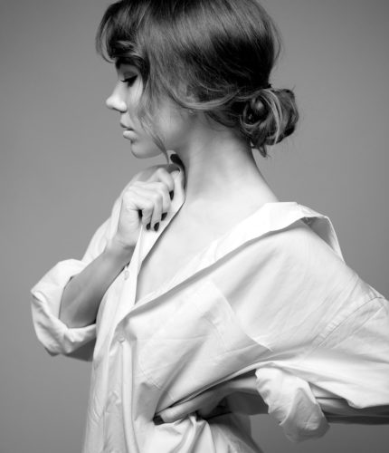 woman in business shirt