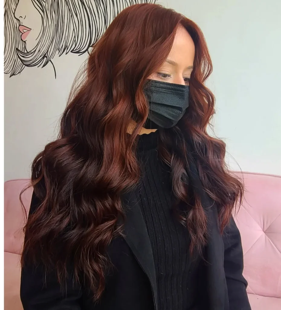 Auburn brown hair color on coils