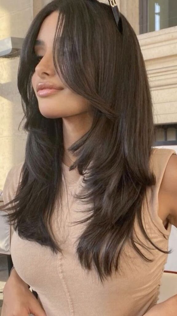 soft wispy face framing bangs hairstyle