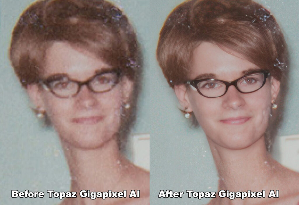 Topaz Gigapixel AI interface screenshot showing upscaling options