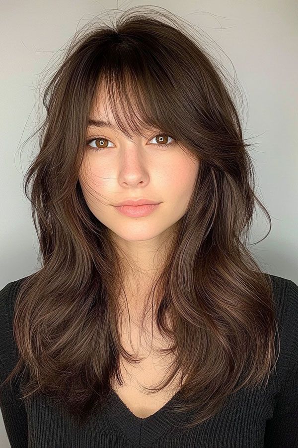 medium hair with face framing bangs example